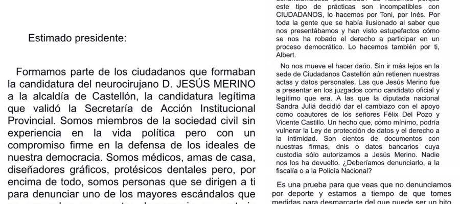 CARTA A ALBERT RIVERA CARTA A ALBERT RIVERA