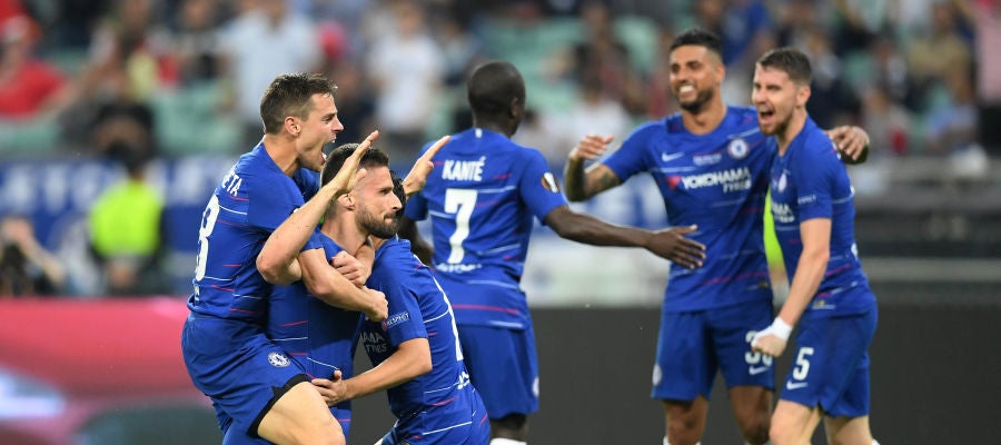 Los jugadores del Chelsea celebran un gol Los jugadores del Chelsea celebran un gol