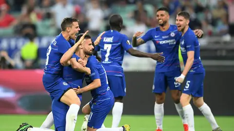 Los jugadores del Chelsea celebran un gol Los jugadores del Chelsea celebran un gol