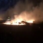 Los fuegos artificiales del comienzo de las fiestas en Cáceres provocaron un incendio en el recinto ferial