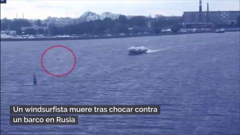Duras imágenes: muere un windsurfista tras chocar contra un barco en San Petersburgo