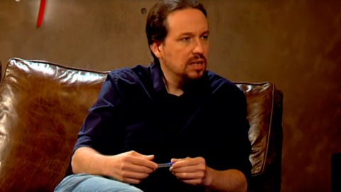 Pablo Iglesias durante su entrevista con Monedero