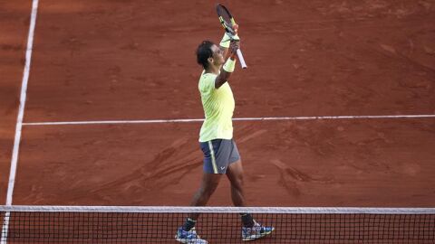 Nadal celebra una nueva victoria en Roland Garros