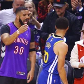 Drake increpa a Curry durante las Finales Drake increpa a Curry durante las Finales