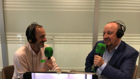 Rafa Ben&iacute;tez junto Edu Esteve en El Transistor