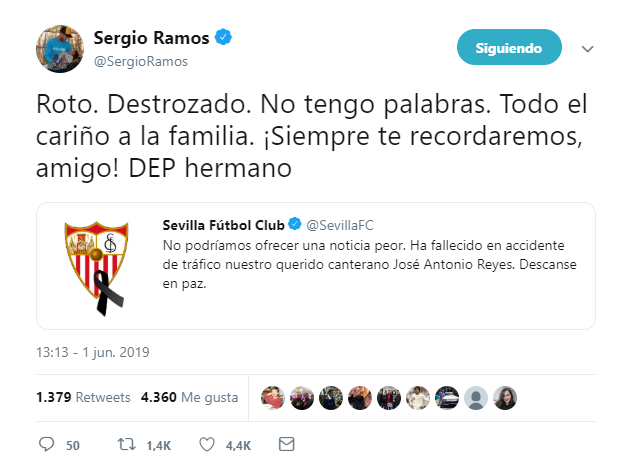 El mundo del fútbol llora la muerte de José Antonio Reyes: "No tengo palabras" El mundo del fútbol llora la muerte de José Antonio Reyes: "No tengo palabras"
