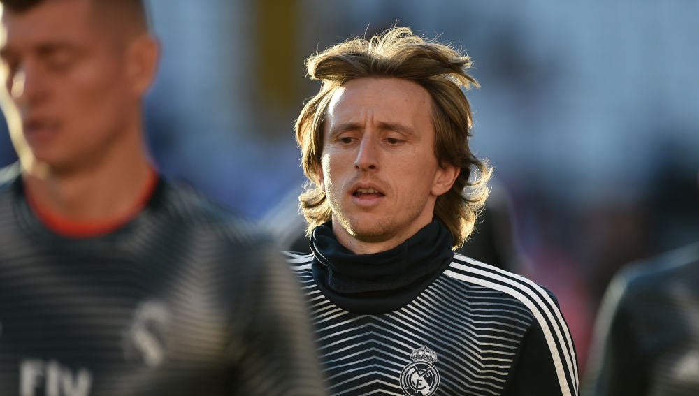 Luka Modric en un entrenamiento del Real Madrid