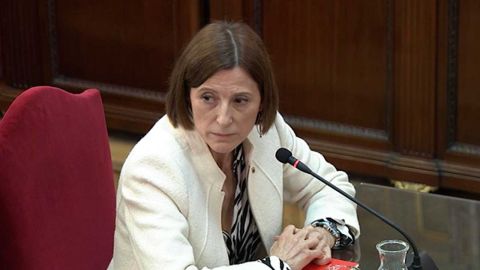 La expresidenta del Parlament, Carme Forcadell, durante el juicio del 'proc&eacute;s'.