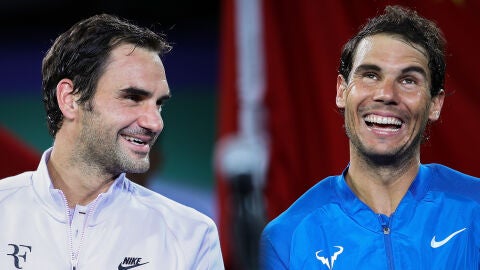 Roger Federer y Rafa Nadal, tras uno de sus partidos
