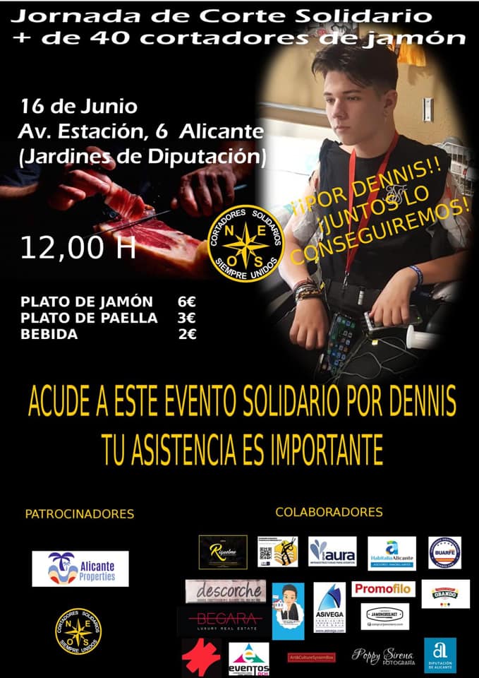 Los Jardines de la Diputación acogen el 16 de junio una jornada de corte de jamón solidario a benéfico de Dennis Los Jardines de la Diputación acogen el 16 de junio una jornada de corte de jamón solidario a benéfico de Dennis
