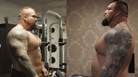 El cambio físico de Eddie Hall en 17 días El cambio físico de Eddie Hall en 17 días