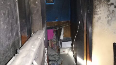 El incendio provoc&oacute; importantes da&ntilde;os en el interior de la vivienda