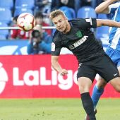 Javi Ontiveros, en el partido entre el Depor y el Málaga