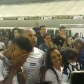 Las lágrimas de Rodrygo en su despedida con el Santos