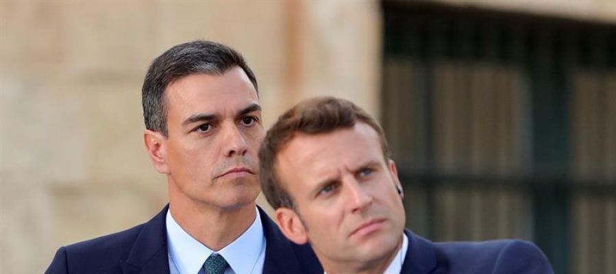 Pedro Sánchez con Macron Pedro Sánchez con Macron