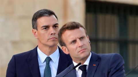Pedro S&aacute;nchez con Macron