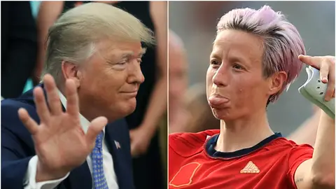 Donald Trump y Rapinoe Donald Trump y Rapinoe