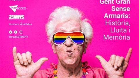 Cartel informativo de las fiestas del Orgullo LGTBI en Palma.