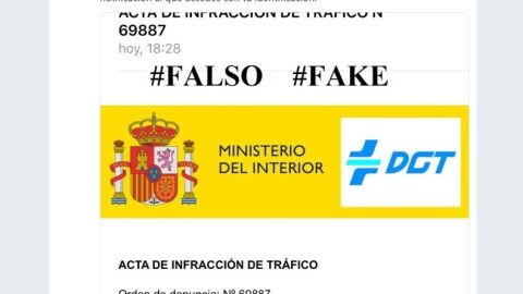Aviso de la DGT sobre una estafa de multas falsas