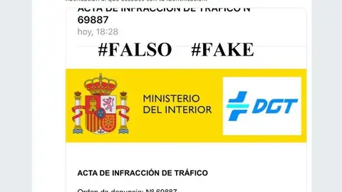 Aviso de la DGT sobre una estafa de multas falsas Aviso de la DGT sobre una estafa de multas falsas
