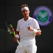Nadal celebra un punto contra el japonés Sugita Nadal celebra un punto contra el japonés Sugita