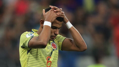 William Tesillo tras fallar el penalti contra Chile