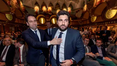Fernando López Miras junto al secretario general del PP, Teodoro García Egea López Miras junto al secretario general del PP, Teodoro García Egea