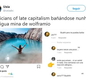 Varios 'instagramers' enferman tras bañarse en un lago tóxico de Galicia Varios 'instagramers' enferman tras bañarse en un lago tóxico de Galicia