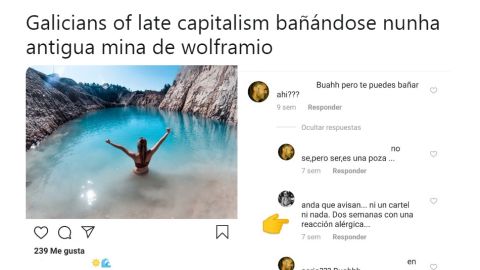 Varios 'instagramers' enferman tras bañarse en un lago tóxico de Galicia