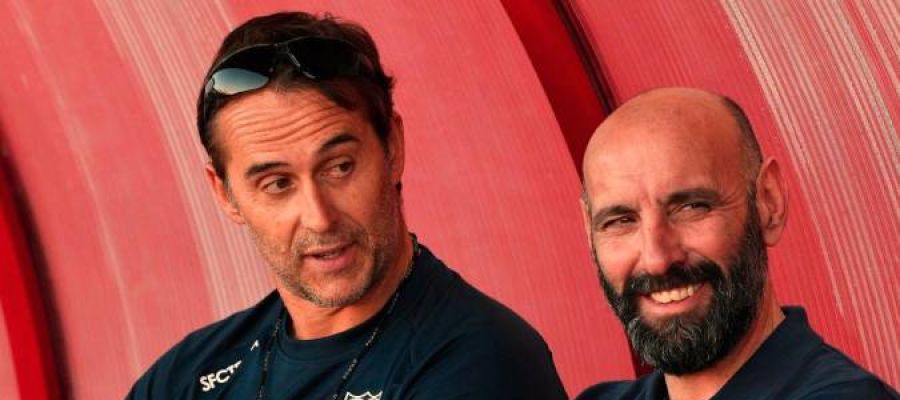 Julen Lopetegui con Monchi. Julen Lopetegui con Monchi.