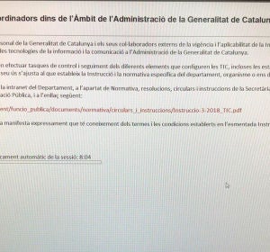 Mensaje que aparecía en los ordenadores de los jueces de Cataluña Mensaje que aparecía en los ordenadores de los jueces de Cataluña