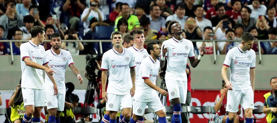 Los jugadores del Chelsea celebran un gol Los jugadores del Chelsea celebran un gol