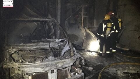 Incendio en taller en Borriana