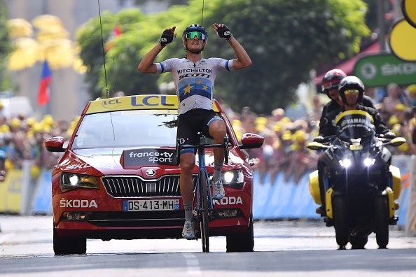 Trentin gana la etapa y Alaphilippe mantiene el liderato antes de los Alpes Trentin gana la etapa y Alaphilippe mantiene el liderato antes de los Alpes