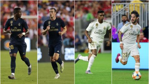 Vinicius, Bale, Rodrygo e Isco, en un partido con el Real Madrid