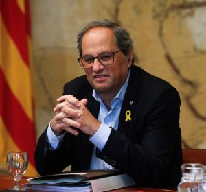 El presidente de la Generalitat, Quim Torra, durante la reunión semanal del gobierno catalán El presidente de la Generalitat, Quim Torra, durante la reunión semanal del gobierno catalán