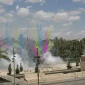 Mascletá lanzada desde la zona de Traspalacio de Elche. Mascletá lanzada desde la zona de Traspalacio de Elche.