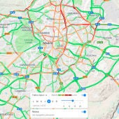 El tráfico de Madrid para un viernes a las tres de la tarde