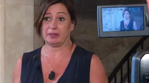 La presidenta de Baleares, Francina Armengol, comparece tras el encuentro mantenido en Palma con Pedro Sánchez. Gobierno en funciones