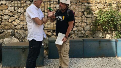 Fran Contreras y Jose Luis Arsuaga en Atapuerca