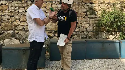 Fran Contreras y Jose Luis Arsuaga en Atapuerca Fran Contreras y Jose Luis Arsuaga en Atapuerca