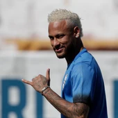 Neymar, durante un entrenamiento Neymar, durante un entrenamiento