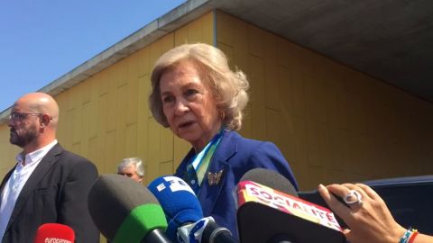 La reina Sof&iacute;a acude a visitar a don Juan Carlos al Hospital Quir&oacute;n 