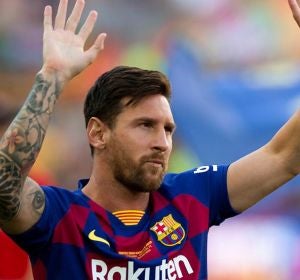 Leo Messi en su reencuentro con la afición blaugrana Leo Messi en su reencuentro con la afición blaugrana