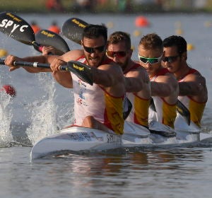 El equipo español de K4 en los Mundiales de piragüismo El equipo español de K4 en los Mundiales de piragüismo