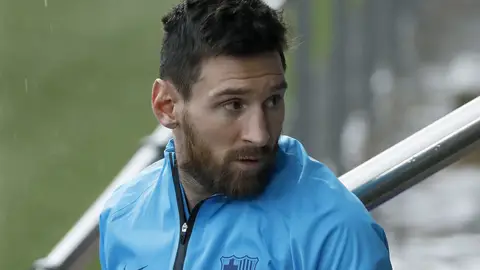 Messi, durante un entrenamiento con el Barça Messi, durante un entrenamiento con el Barça