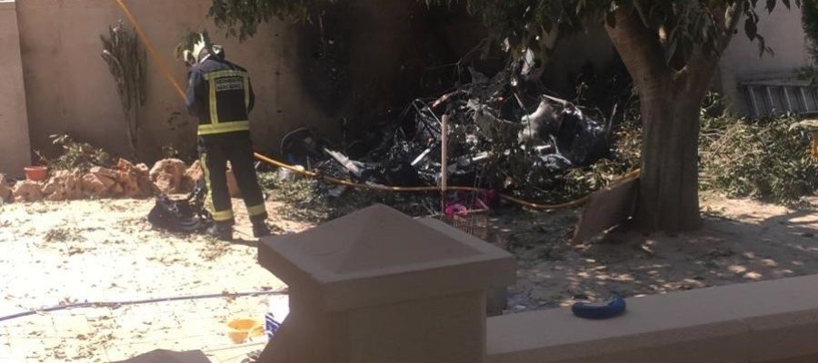 Restos de la colisión entre una avioneta y un helicóptero en Inca Restos de la colisión entre una avioneta y un helicóptero en Inca