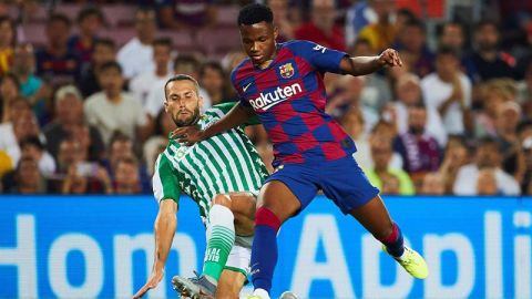 Ansu Fati en su debut con el FC Barcelona