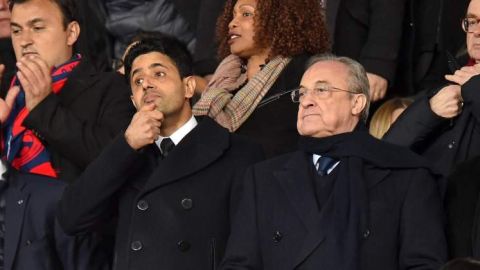 Florentino P&eacute;rez con Al Khelafi. 