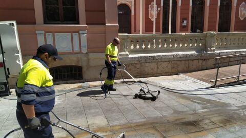 Labores de limpieza durante las fiestas de Ciudad Real